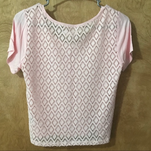 Aeropostale pink see-through back crop top - Picture 2 of 3